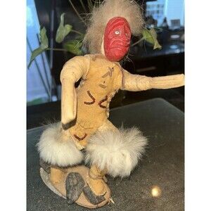 Native American Kachina Doll, Vintage 9” Six nations . Stamped On Bottom.